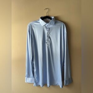 Collars & Co Men's Light Blue Long-Sleeve Casual Button-Down Shirt